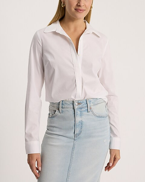 Poplin Relaxed Portofino Shirt | Express