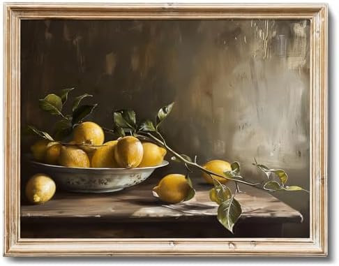 Vintage Lemon Wall Art Prints, 8x10" Unframed Farmhouse Kitchen Decor, Rustic Fruit Picture for L... | Amazon (US)