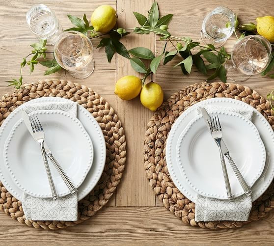 Round Handwoven Water Hyacinth Placemat | Pottery Barn (US)