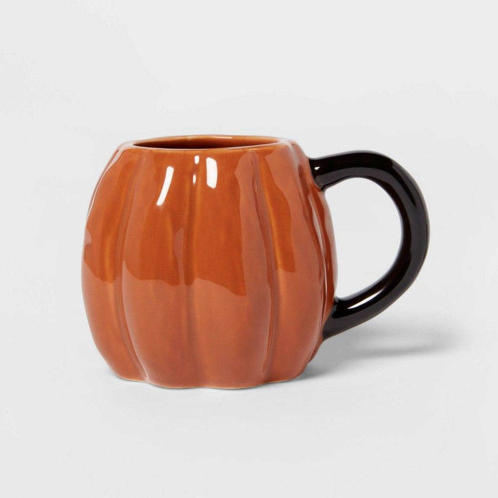 10.6oz Stoneware Pumpkin Mug Orange - Threshold | Target