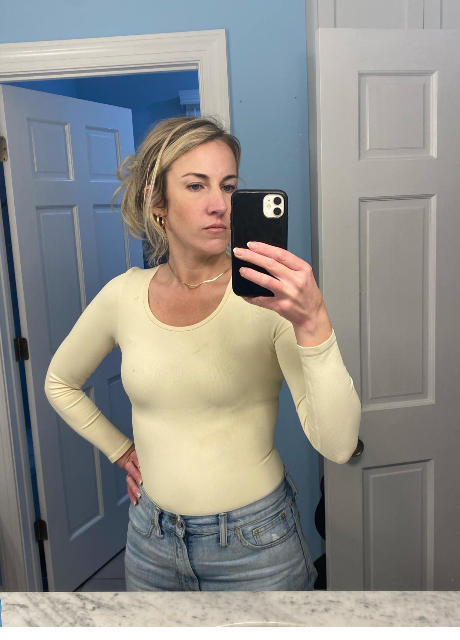 Skims dupe bodysuit on Amazon. The most comfortable and it has shaping abilities too! Oreo and pizza stains from toddlers not included! 😅

#LTKGiftGuide #LTKfindsunder50 #LTKstyletip