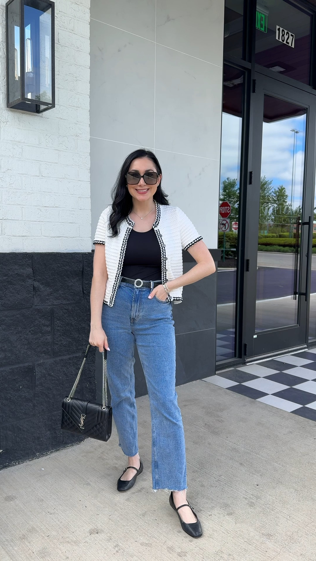Here for this casual spring outfit moment 🖤 I’m getting so much wear out of this crochet short sleeve sweater. I’ve worn it to work and now styling it for the weekend. Most items I purchase anymore I try to consider the versatility of the item and whether it can transition from work to weekend to get the most use out of my wardrobe. 

#springoutfit #casualstyle #weekendoutfit #classicstyle 



#LTKootd #LTKSeasonal