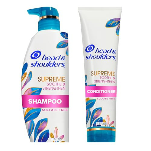 Head & Shoulders Supreme Anti-Dandruff Shampoo and Conditioner Set, 1% Pyrithione Zinc, Sulfate-Free, Argan Oil and Rose Essence, for Dry Scalp and Dandruff, 21.2 fl oz | Amazon (US)
