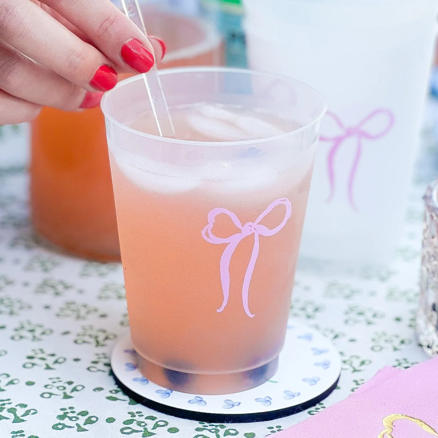 Pink Bow 16oz Shatterproof Cups (Set of 8) — Simply Jessica Marie | Simply Jessica Marie