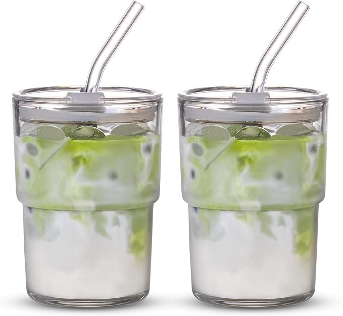 BLUEPOLAR 13oz/400ml Tumbler Water Glass, Cups with Straw and Lid Sealed Carry on for Coffee, Ice... | Amazon (US)
