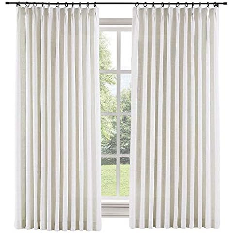 TWOPAGES Isabella Customizable Cotton Linen Textured Curtain for Living Room Bedroom Custom Made ... | Amazon (US)