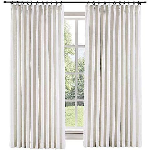 TWOPAGES Isabella Customizable Cotton Linen Textured Curtain for Living Room Bedroom Custom Made ... | Amazon (US)