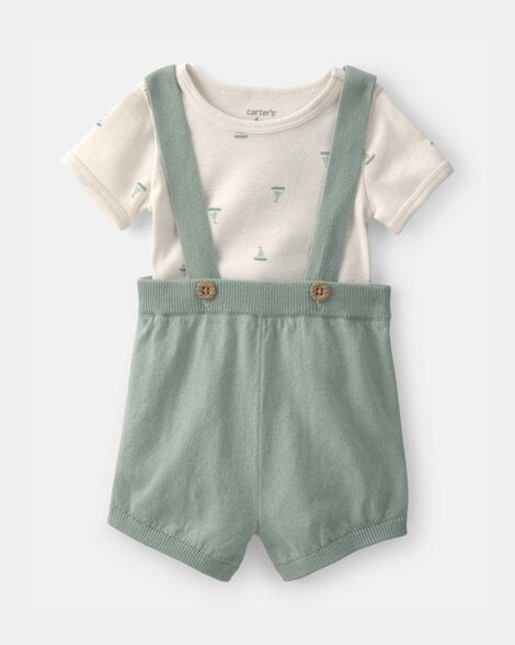 Carter's Baby Boys 2-Piece Sailboat Overall Set - Green/Ivory NB Olive/Cream | Carter's Inc