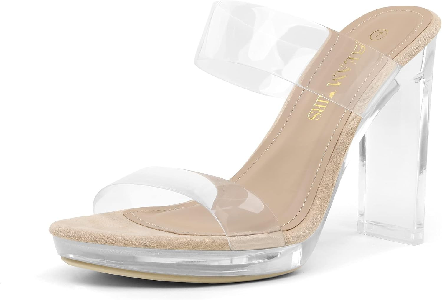 DREAM PAIRS Women's Clear Strap Open Toe High Heels | Amazon (US)