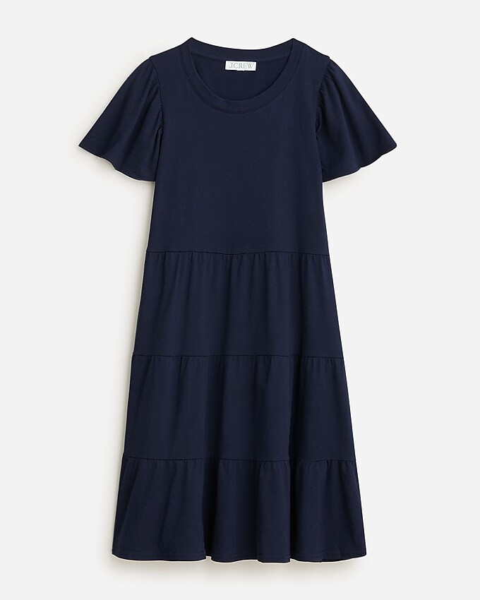 Knit broken-in jersey tiered mini dress | J. Crew US