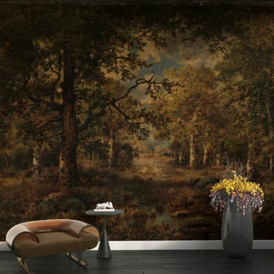 Forest Landscape Wallpaper Woodland Path Tree Canopy Wall Mural | Wayfair North America