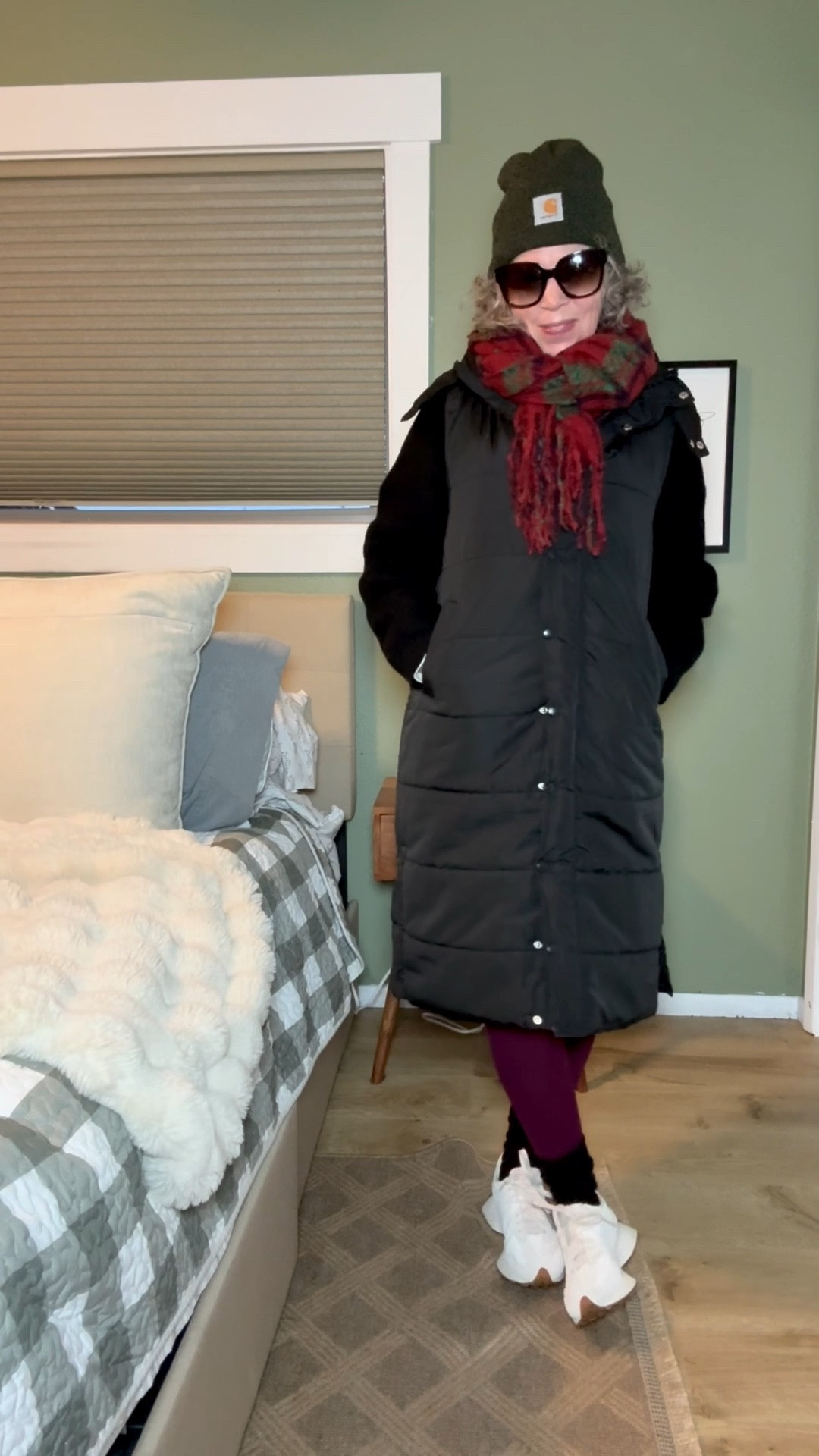 Day 2/30 shop my closet and letting AI pick my style
I’ve had the maroon leggings a couple weeks but I think I want to size up 1
Small vest
Small grey sweater
Black sweater is old
N
Sneakers run tts
Favorite boots definitely worth the investment I’ve had these for four years and they are so comfortable tts
Green leggings are so soft