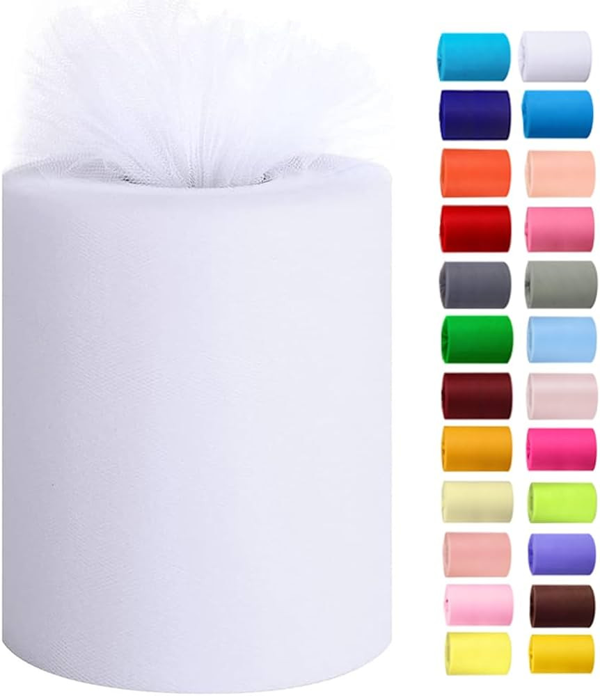 Tulle Rolls 6” by 100 Yards (300 feet) Tulle Roll Spool Fabric for DIY Tutu Skirts Wedding Baby... | Amazon (US)