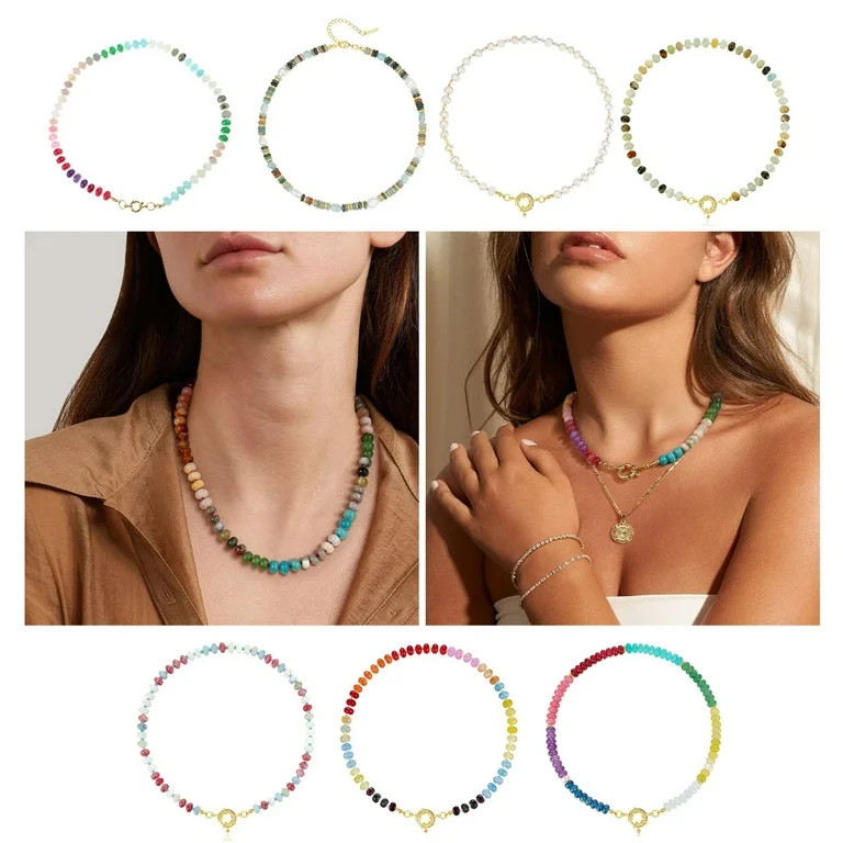 Rainbow Bead Necklace Elegant Neckwear Daily Wear Charm Necklace Party Dating Accessories Suitabl... | Walmart (US)