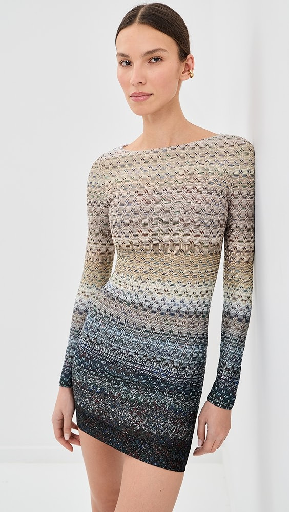 Long Sleeved Dress with  Boat Neck | Shopbop