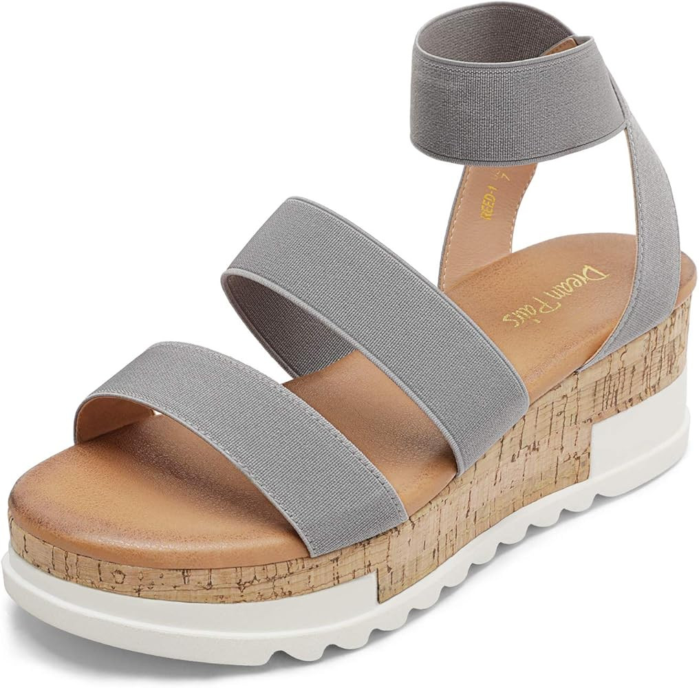 DREAM PAIRS Women's Open Toe Ankle Strap Casual Flatform Platform Sandals | Amazon (US)