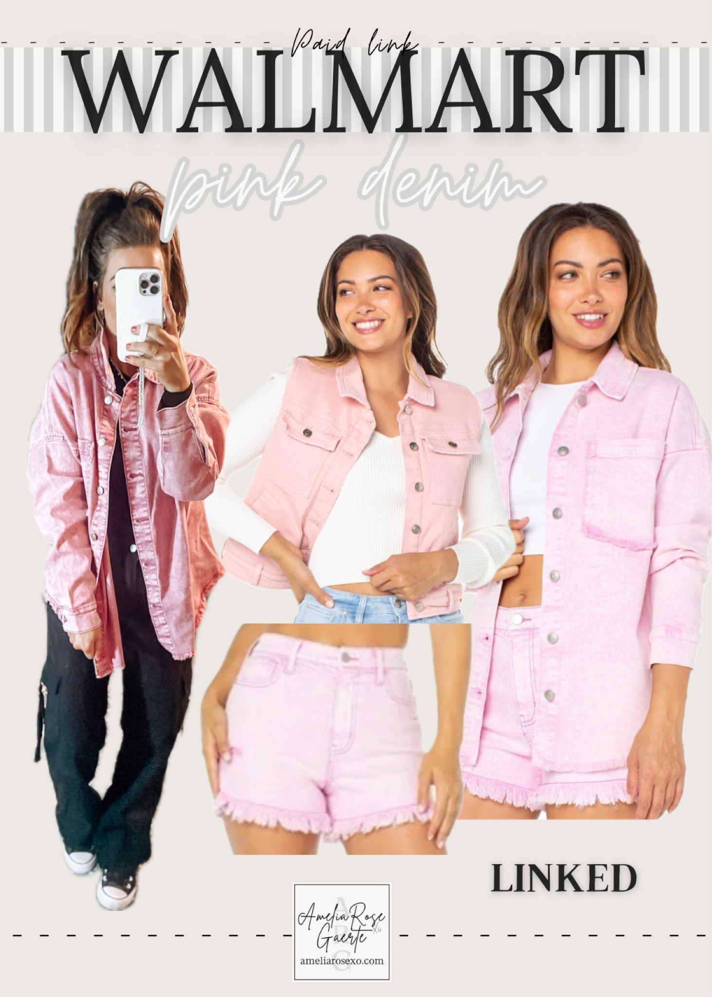 Pink denim at Walmart! Plus size options linked as well! Jacket runs oversized 👌 my adidas are also $10 off with code MAKEPLANS 

#LTKshoecrush #LTKfindsunder50 #LTKsalealert