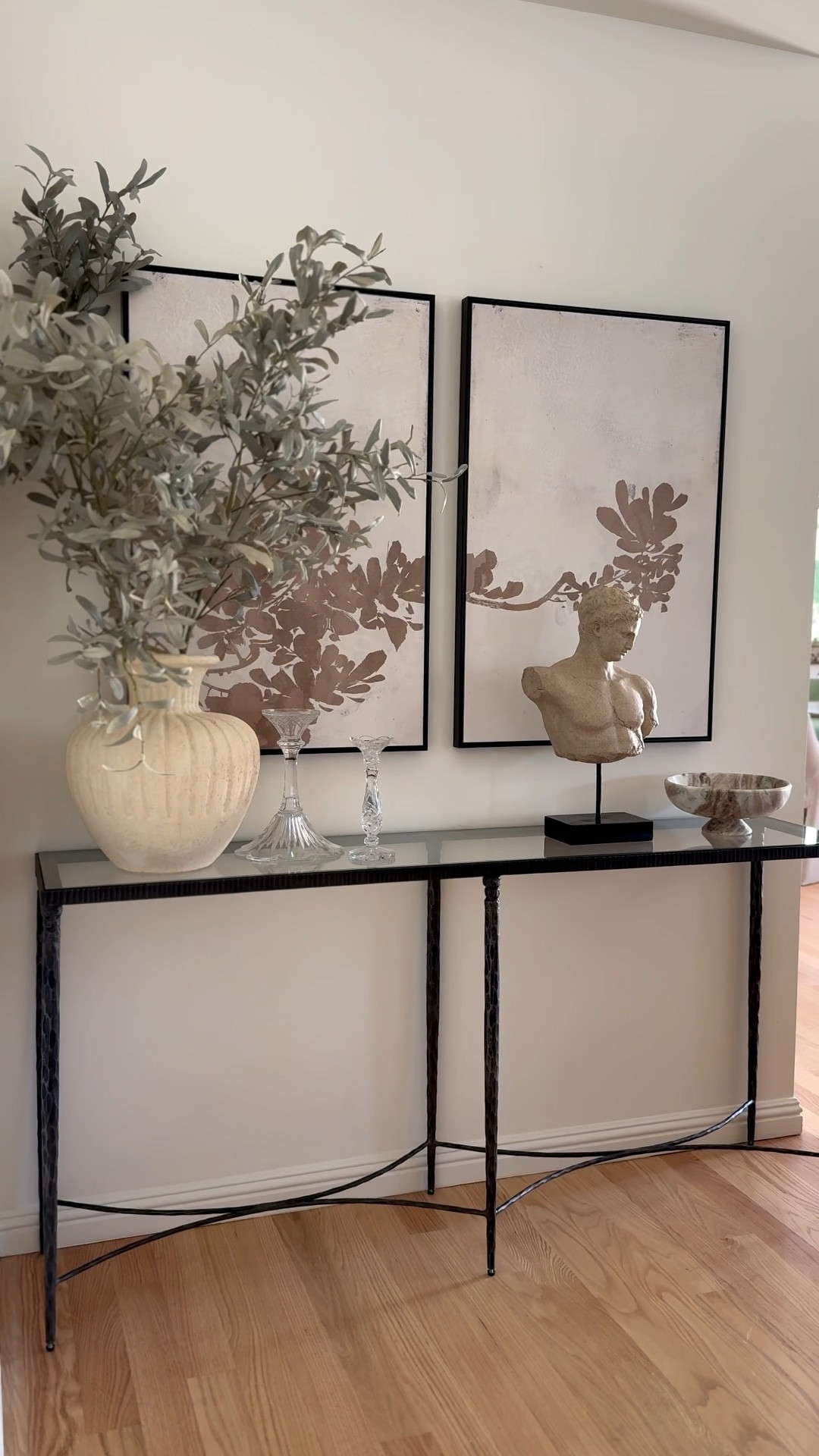 Styling this empty corner in my kitchen! Fell in love with this console table, and refreshed it with this art set from Wayfair! Love the whole vibe with the decor 🥰 I used 3 olive branches here!

#LTKSaleAlert #LTKHome #LTKStyleTip