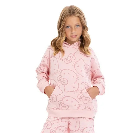 Wonder Nation Hello Kitty Girls Printed Graphic Hooded Sweatshirt  Sizes 4-18 | Walmart (US)