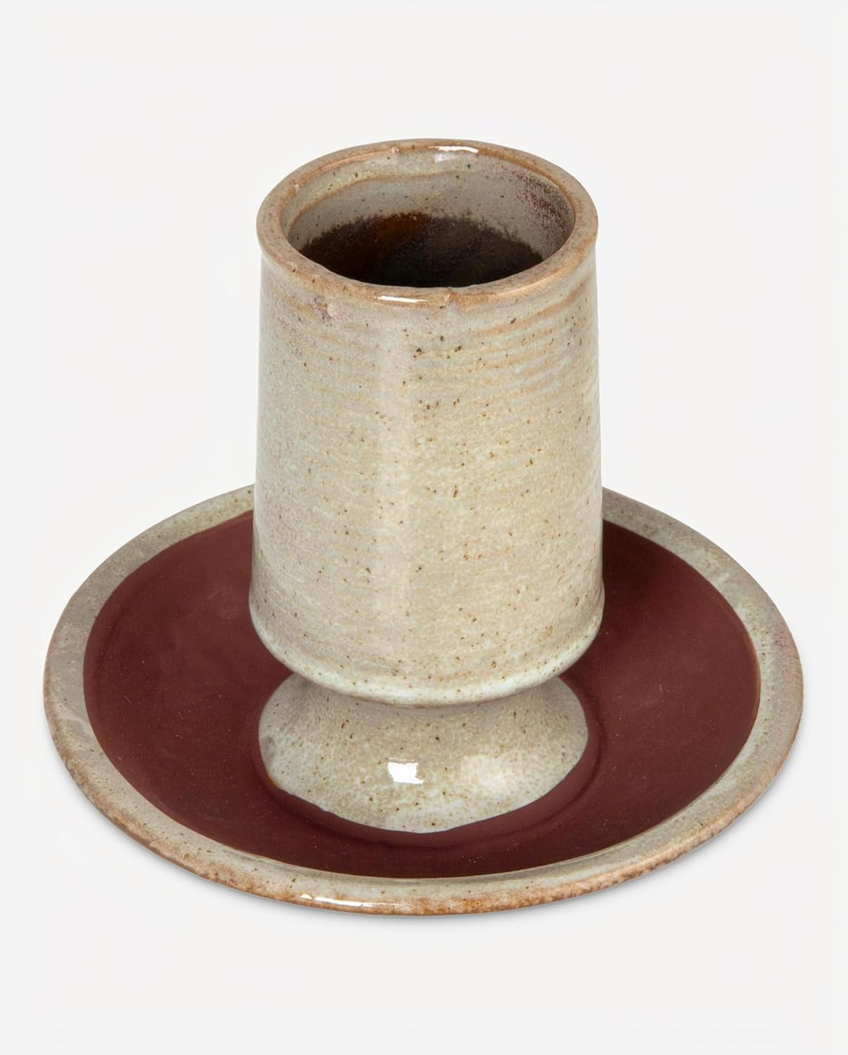 Creative Co-Op Stoneware Striker Plate, Reactive Glaze, Grey (Each One Will Vary) Match Holder | Amazon (US)