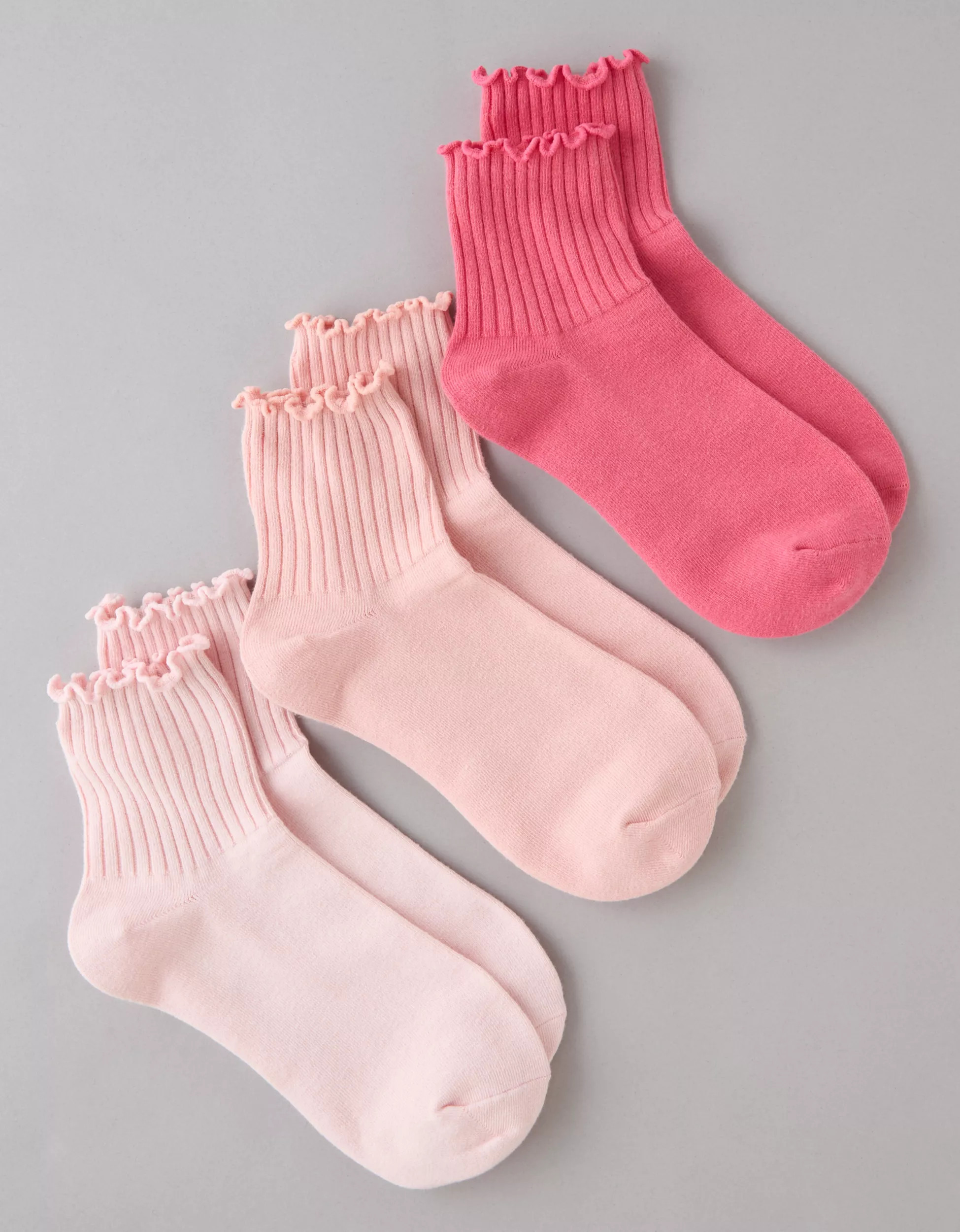 AE Ruffle Boyfriend Sock 3-Pack | American Eagle Outfitters (US & CA)