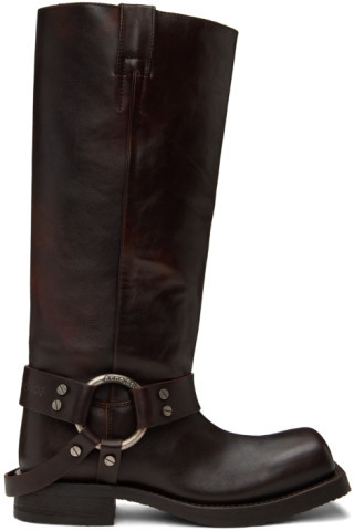 SSENSE Exclusive Brown Stirrup High Boots | SSENSE