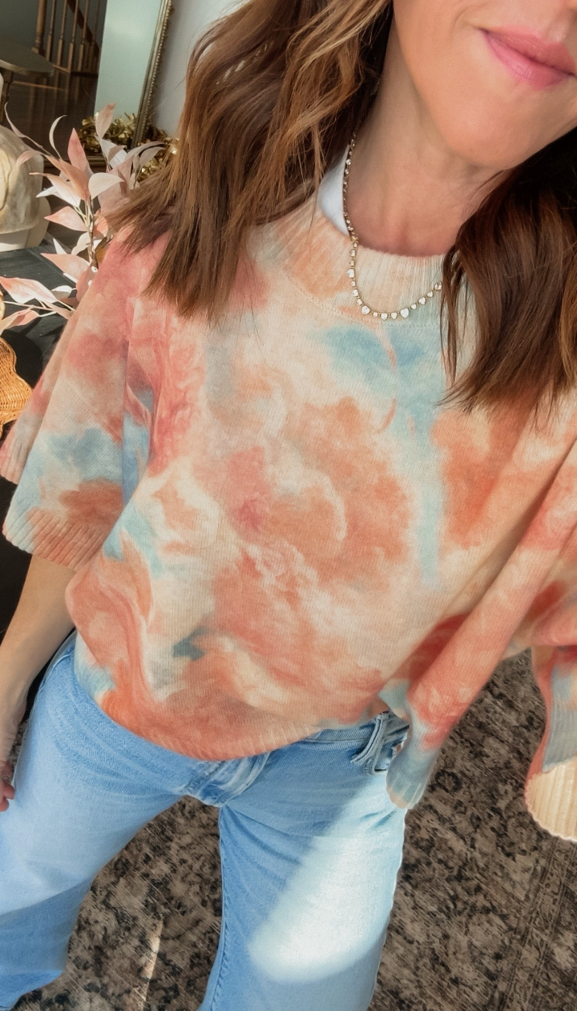 One of my favorite sweaters in a pretty print Spring. 
Size small
Favorite ribbed tees - size small
Necklace / use code: twopeasinablog 
Jeans tts regular 

#LTKSeasonal #LTKmomlife