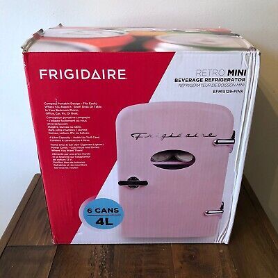 Frigidaire Portable Retro 6 Can Mini Office Cubicle Desk Vehicle Car Fridge Pink | eBay US