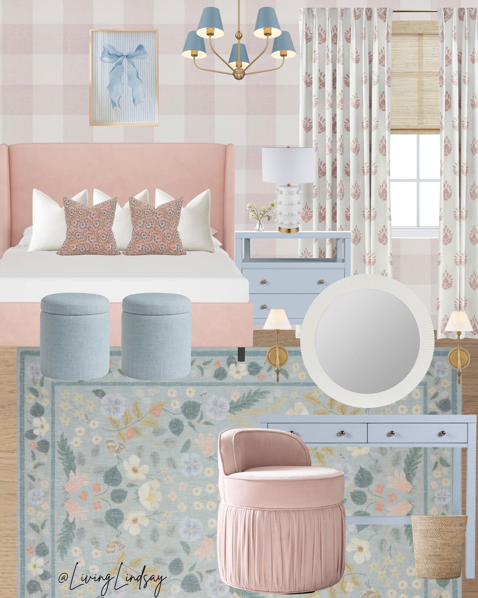 girls bedroom decor, pink bedroom decor, gingham wallpaper bedroom, feminine bedroom design, pastel bedroom inspiration, floral rug bedroom, blush upholstered bed, girls room design inspiration, cottage style bedroom, vintage inspired bedroom, soft neutral bedroom, blue and pink bedroom, traditional girls bedroom, layered bedding bedroom, classic feminine decor

#LTKHome #LTKmomlife #LTKKids