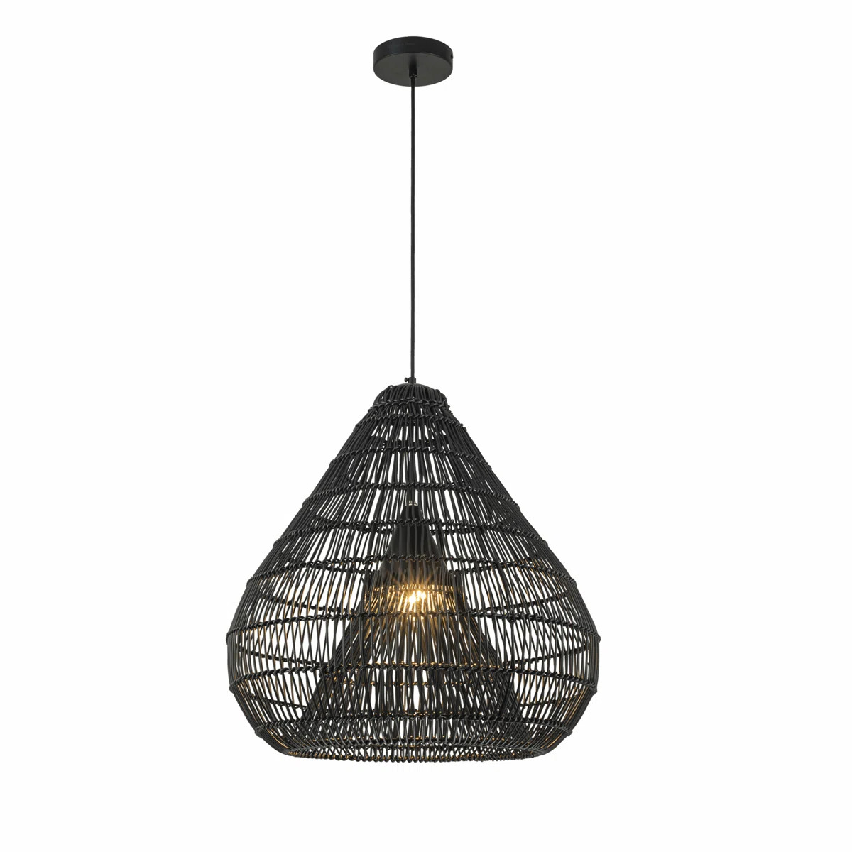 1-Light Wicker Outdoor Pendant Light, Coastal Boho Style Dome - Handwoven | Wayfair North America