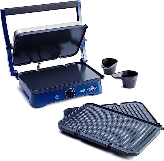 Blue Diamond Ceramic Nonstick, Electric Contact Sizzle Griddle, Open Flat Design, Dishwasher Safe... | Amazon (US)