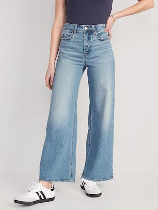 Extra High-Waisted A-Line Wide-Leg Jeans for Women | Old Navy (US)