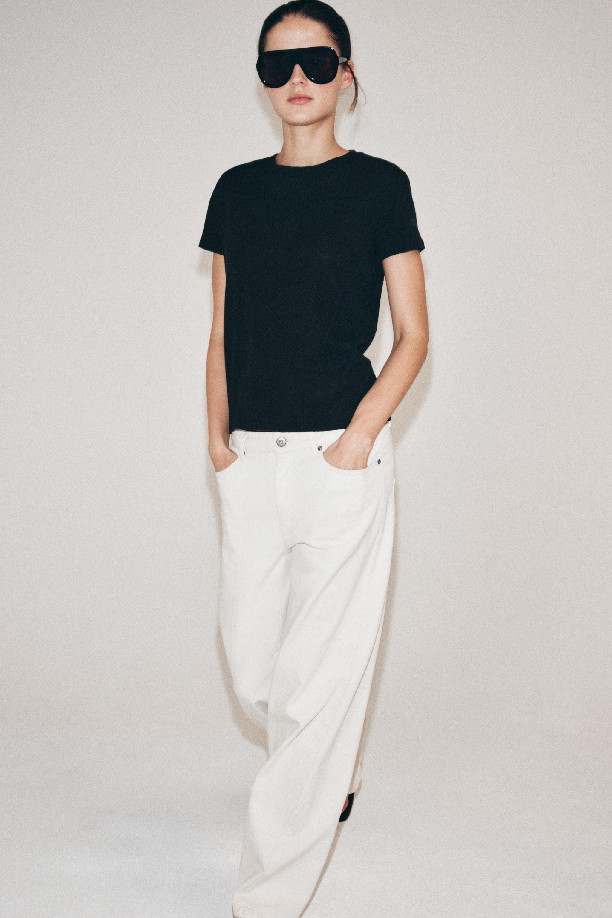 LINEN BLEND SHORT SLEEVE T-SHIRT | Zara UK