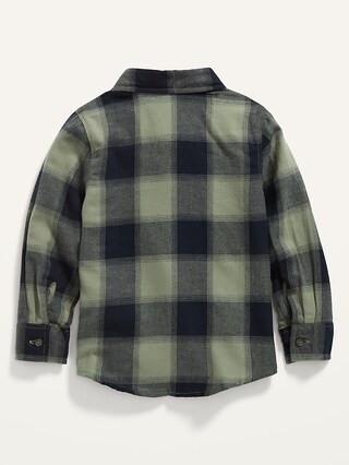 Long-Sleeve Plaid Pocket Shirt for Toddler Boys | Old Navy (US)
