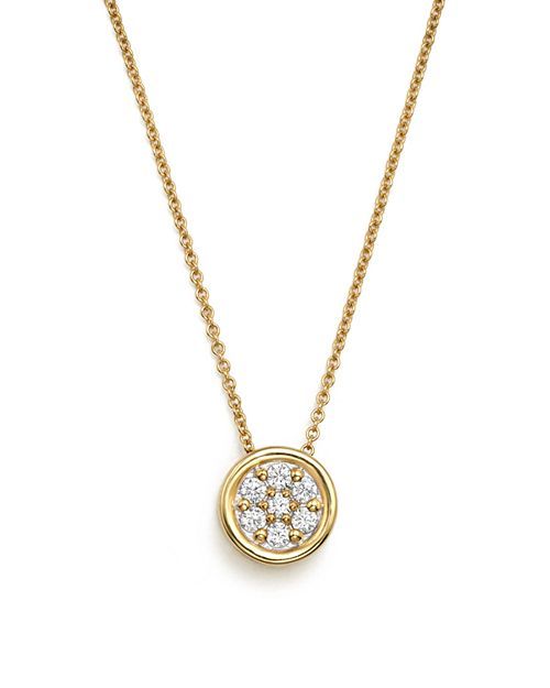 Bloomingdale's Diamond Bezel Set Cluster Small Pendant Necklace in 14K Yellow Gold, .10 ct. t.w. | Bloomingdale's (US)