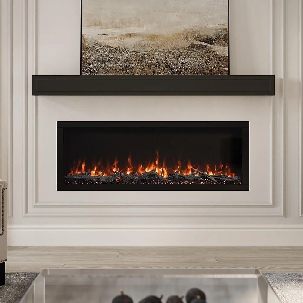 Highmark 50" Recessed or Wall Mounted Electric Fireplace Heater, 10 Flame Colors, Google & Alexa ... | Wayfair North America