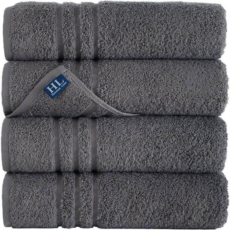 Hammam Linen Bath Towels 4 Piece Set Cool Grey Soft Fluffy, Absorbent and Quick Dry Perfect for D... | Walmart (US)