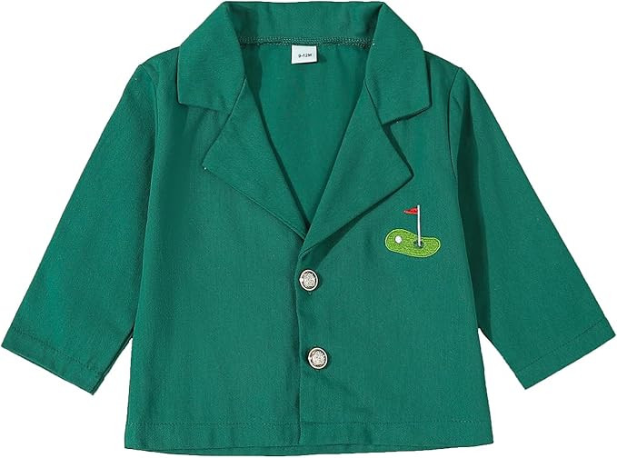 Eadrioss Golf Jacket for Baby Boy Girl First Birthday Outfit Lapel Button Down Green Blazer Coat ... | Amazon (US)