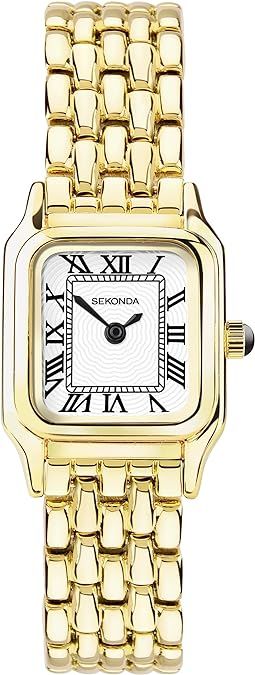 Sekonda Monica Ladies 20mm Quartz Watch in White with Analogue Display, and Gold Alloy Strap 4014... | Amazon (US)