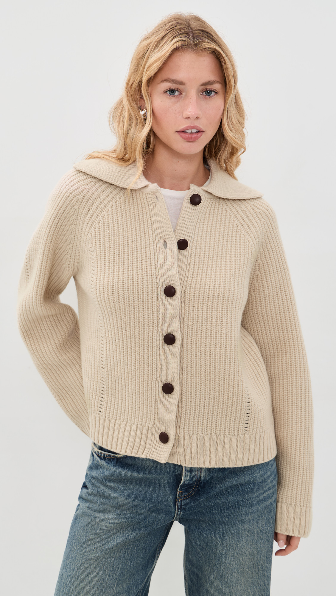 White & Warren Merino Wool Cardigan Buttermilk S | Shopbop