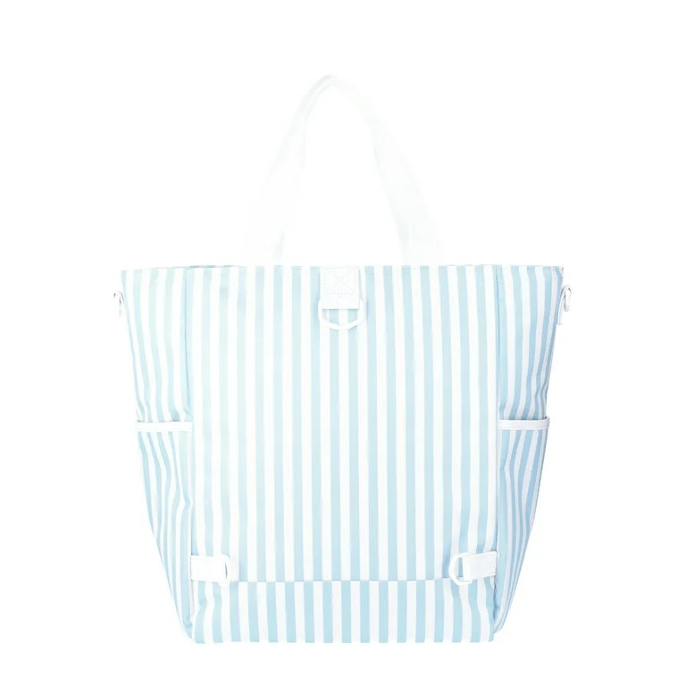 No Boundaries Beach Cooler Tote Bag, Blue Stripe, Women’s | Walmart (US)