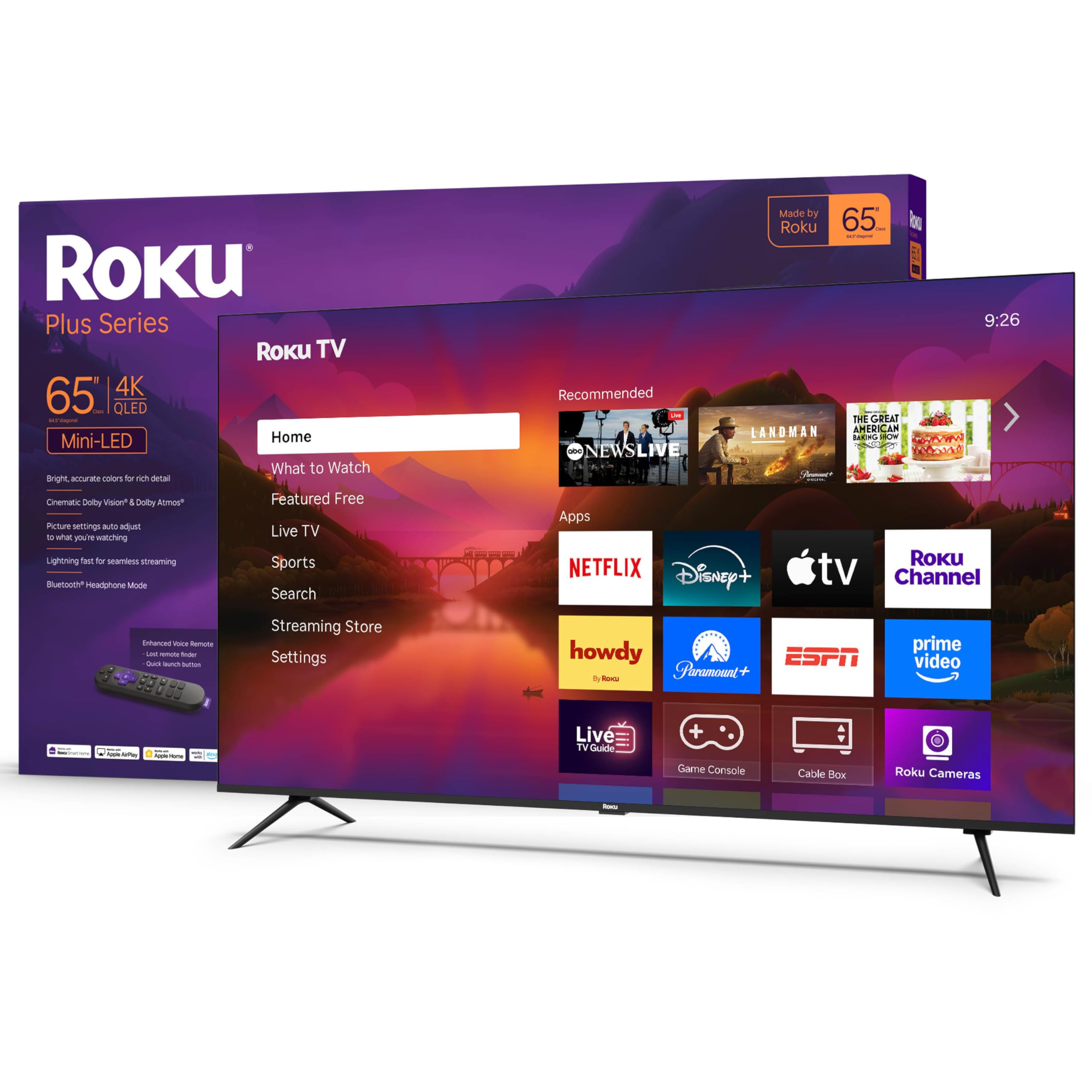 Roku Smart TV – 65-Inch Plus Series, Mini-LED TV – RokuTV with Enhanced Voice Remote – Flat... | Amazon (US)