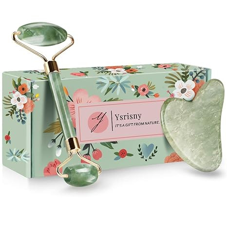 Ysrisny Jade Roller for Face and Gua Sha Set Face Roller Natural Jade Stone for Anti Aging,Eye Pu... | Amazon (US)