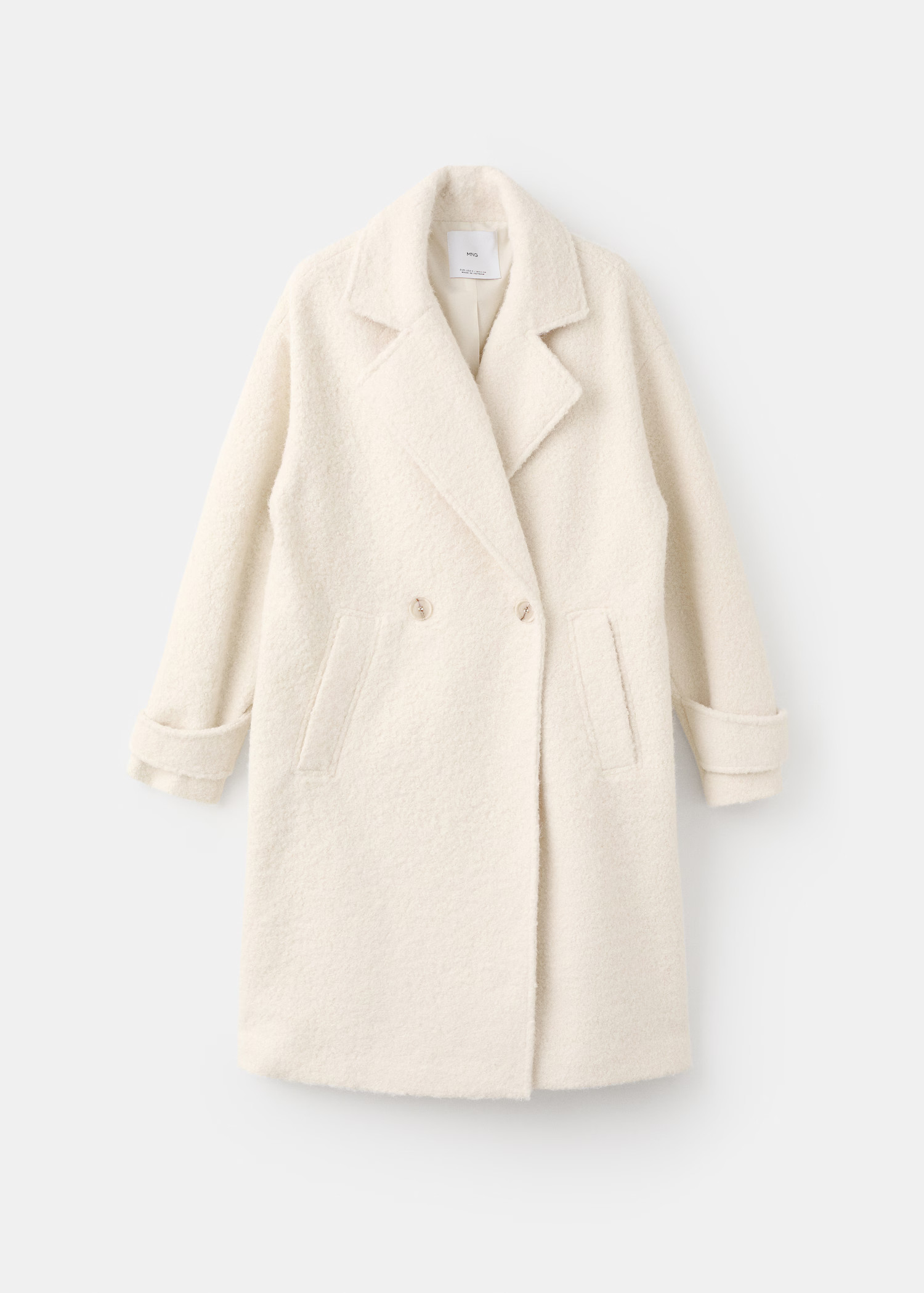 Lapels bouclé coat | MANGO (UK)
