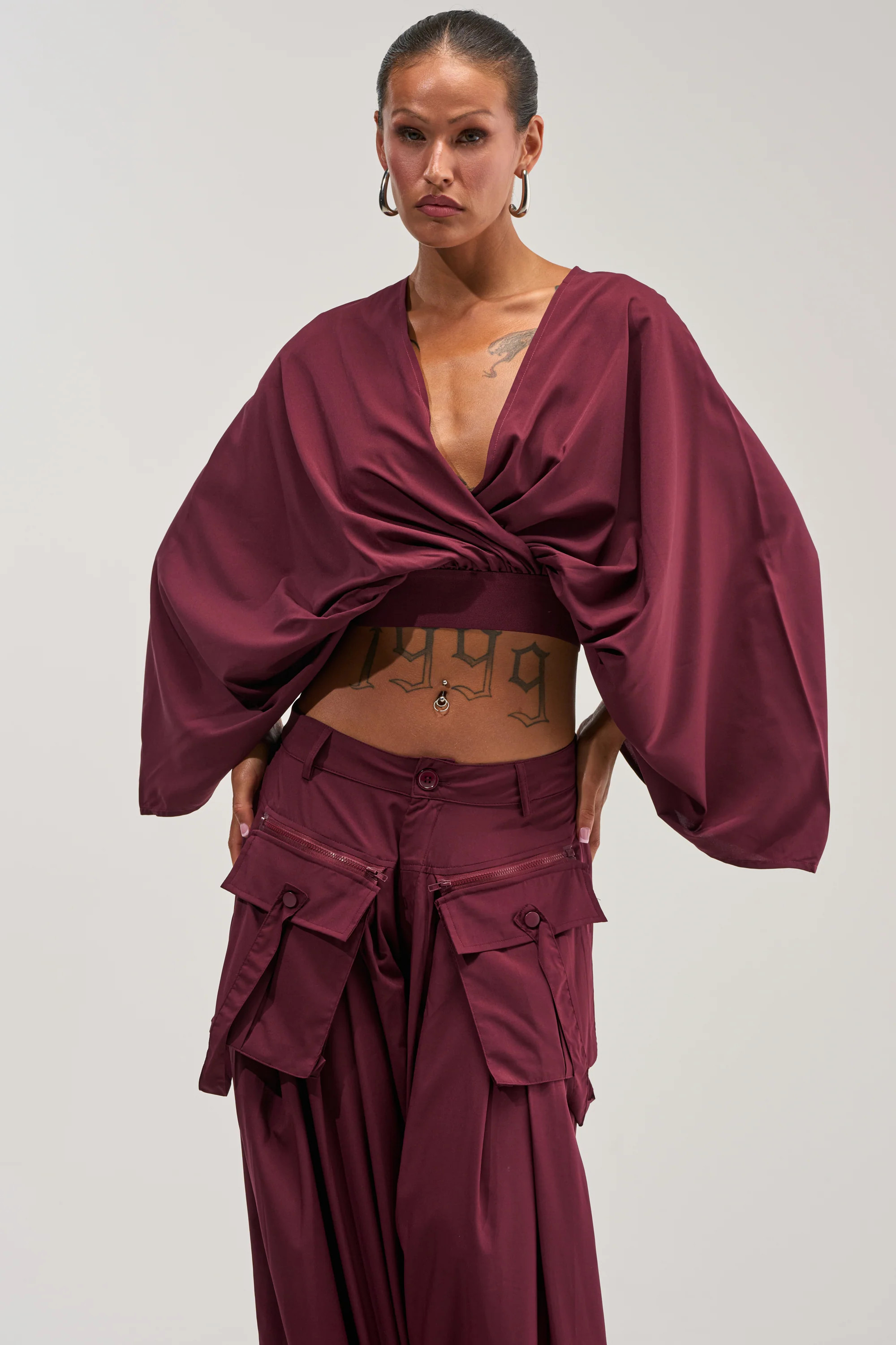 TALK ABOUT ME BLOUSE IN DEEP BURGUNDY | AKIRA