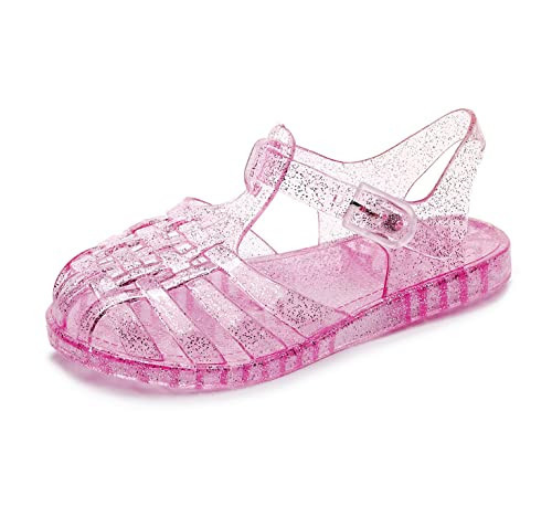 ursloole Toddler Girls Jelly Shoes Soft Unisex-Child Boys Jellies Sandals Rubber Sole Closed Toe Beach Summer Mary Jane Kids Princess Dress Flat | Amazon (US)