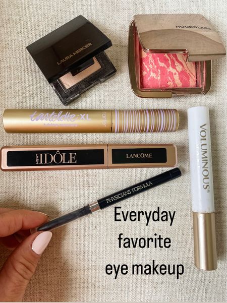 Eye makeup. My everyday favorites!! 💥Laura Mercier eyeshadow in Stellar as an all over base color. Great for brightening the inside corner of the eye too. 
💥hourglass ambient blush in diffused heat as my pink eyeshadow 
💥physicians formula ultra black eyeliner for upper water line and lash line 
💥L’Oréal lash primer
💥lancome mascara
💥tarte xl tubing mascara 

#LTKstyletip #LTKover40 #LTKbeauty