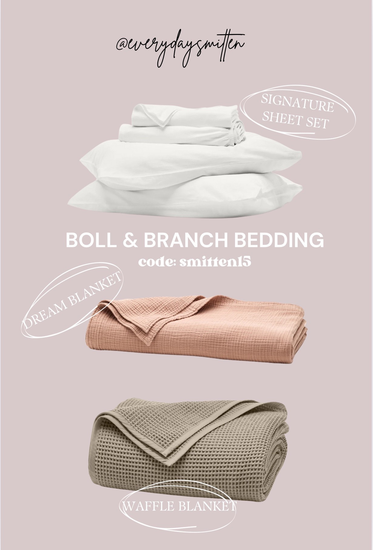 We’ve had our Boll & Branch sheets for years now! Nothing compares! 
Code smitten15 

Would make a great Mothers Day gift, wedding gift  

#LTKFamily #LTKHome #LTKWedding