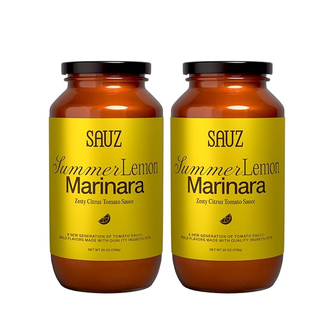 Sauz | Summer Lemon Marinara Pasta Sauce, 25 Oz Jar (2-Pack), Fresh Citrus Zest, Gluten-Free, Non... | Amazon (US)