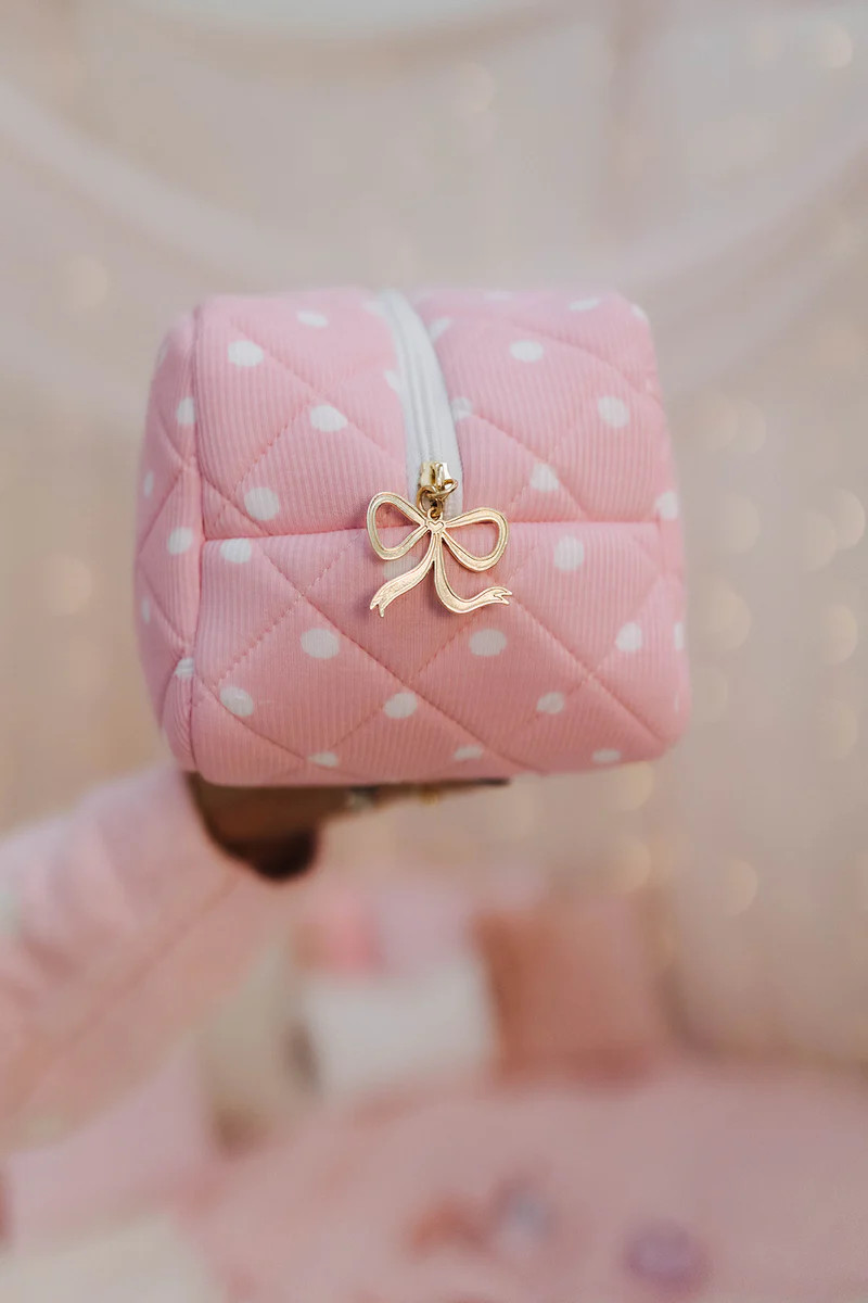 Pink Polka Dot Cosmetic Bag | Staykation